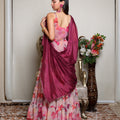 Kellpar Strap Floral Gown With Dupatta