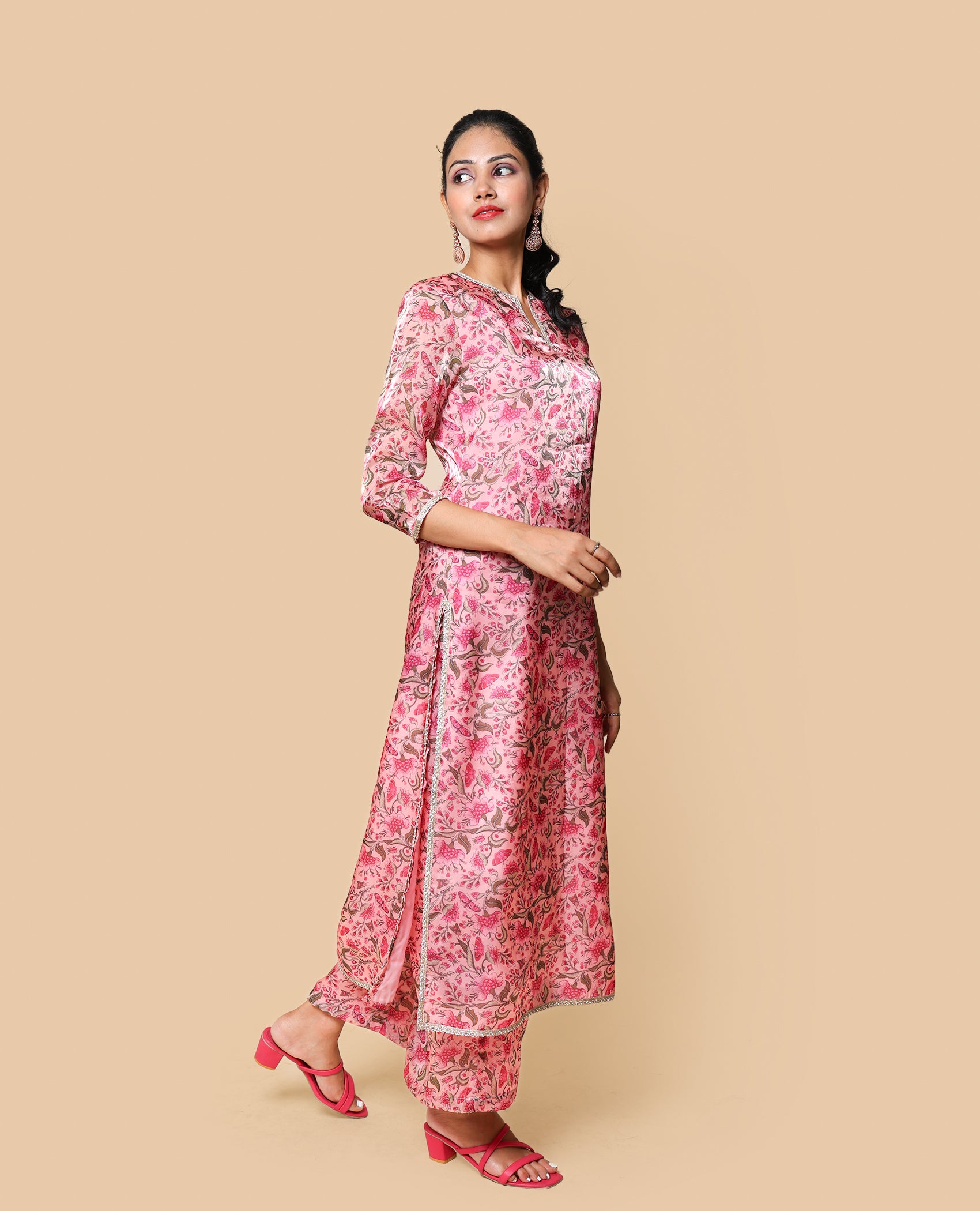 Kellpar  Floral Long Kurti with Trouser