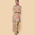 Kellpar Floral Collar Kurti with Trouser