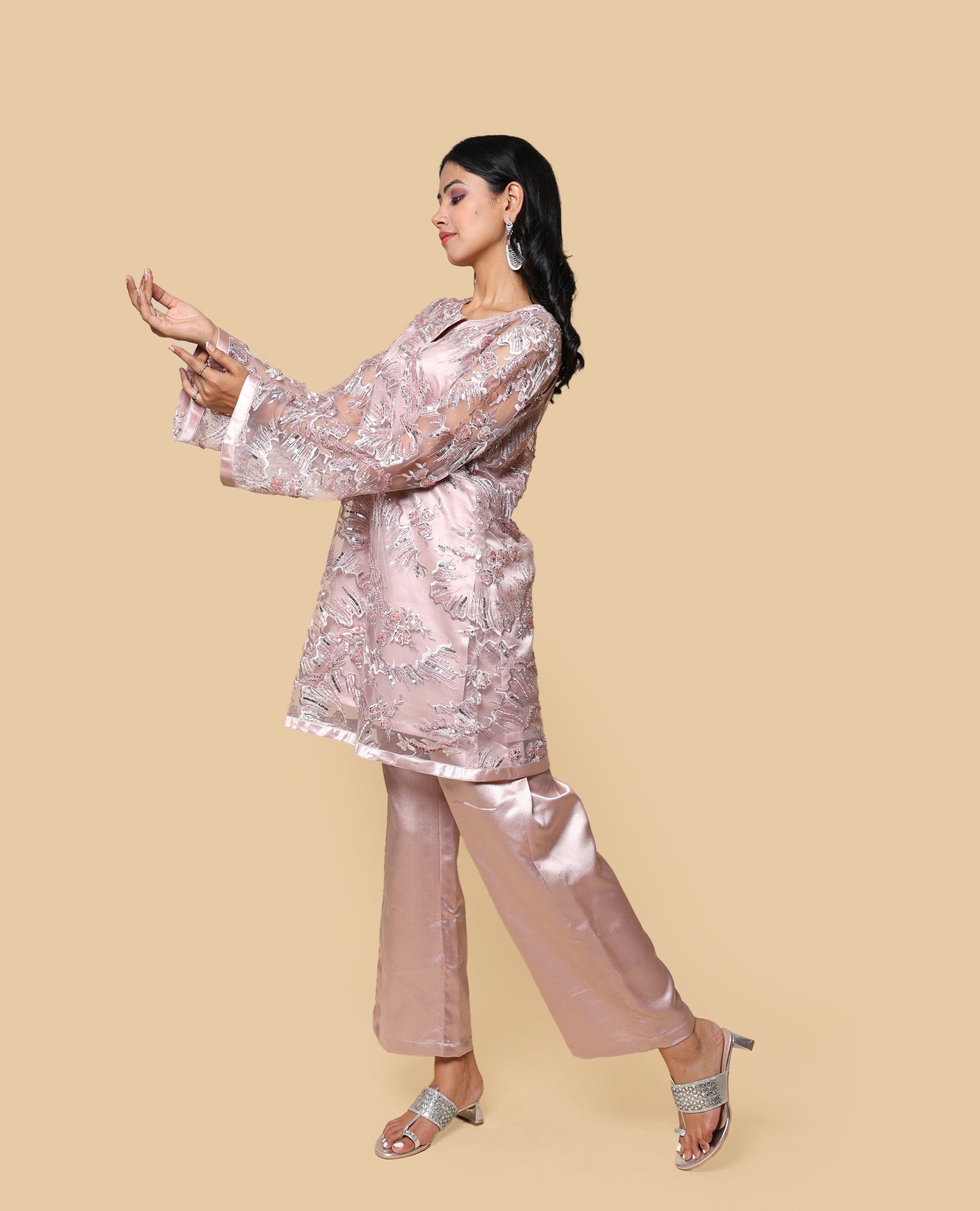 Kellpar Sequins Embroidery Kurta and Trouser