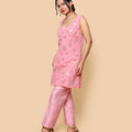 Kellpar  Sequins Embroidery pink Kurti Set