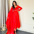 Kellpar Stunning Red Anarkali Suit Set