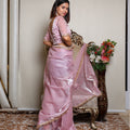 Kellpar Beautiful Pink Drape Saree