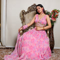 Kellpar Stunning Pink Chiffon Lehnga Set