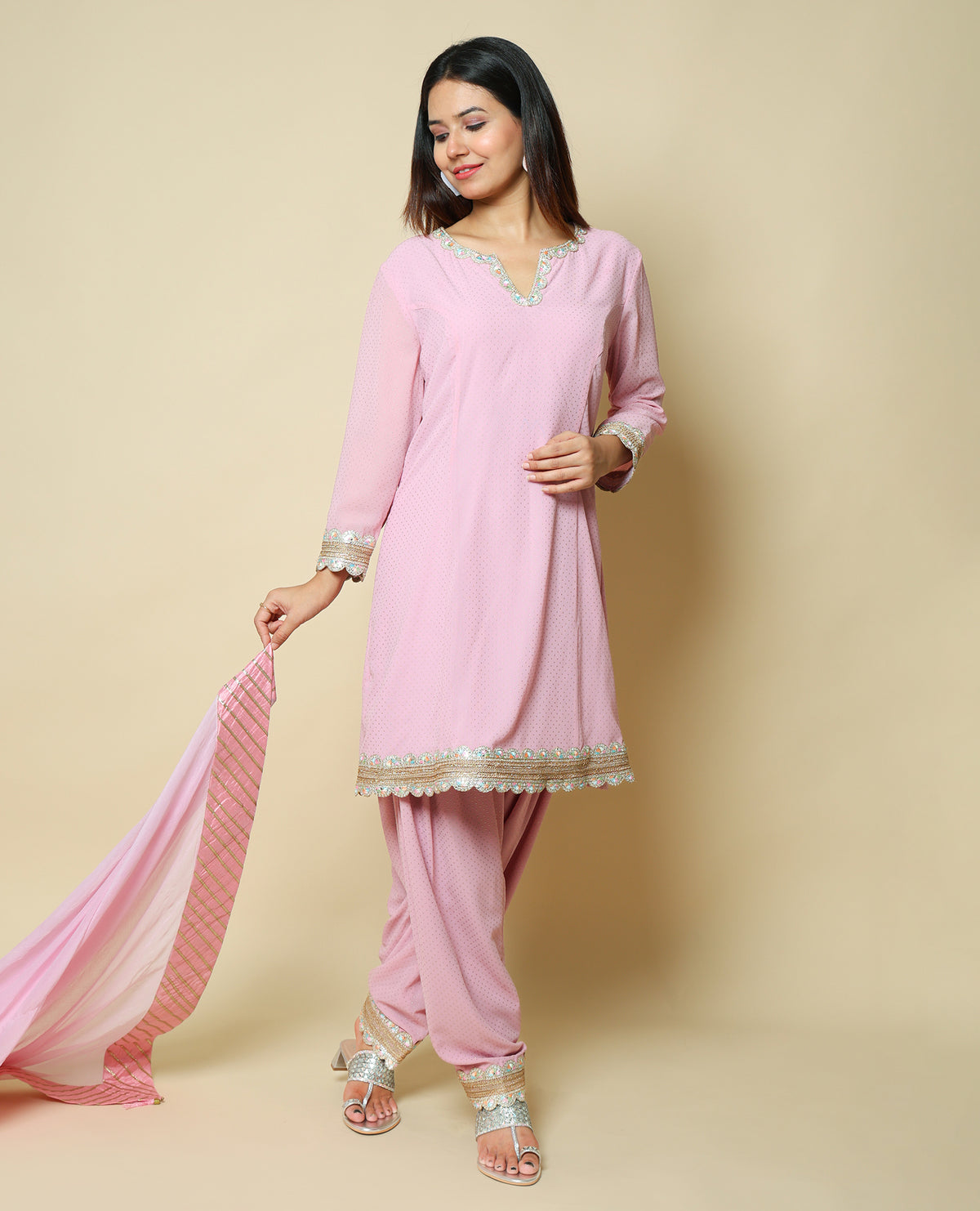 Kellpar Traditional Kalidar Dogri Salwar Set