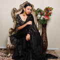 Kellpar Elegant Black Ruffle Saree