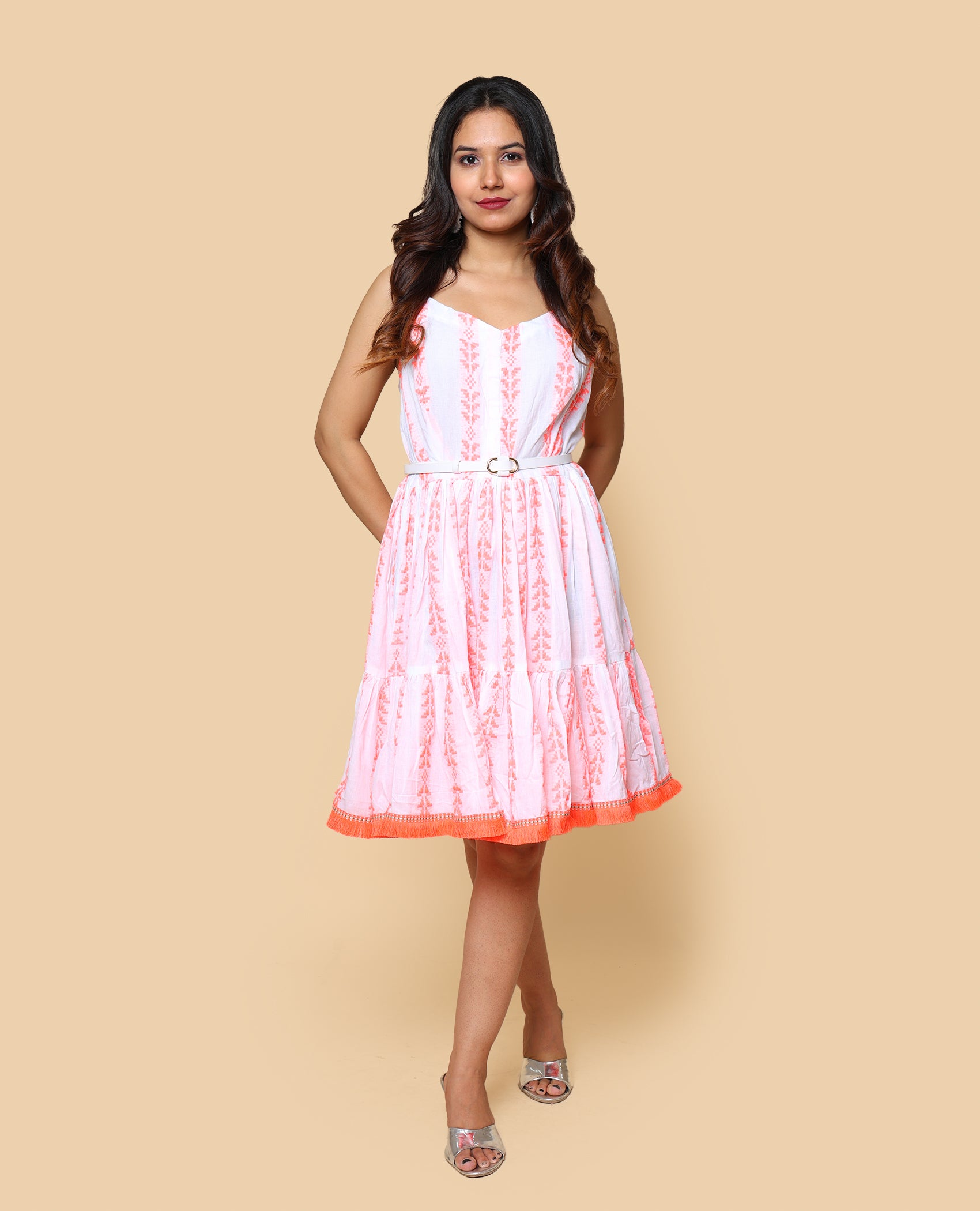 Kellpar  Cotton Midi Strap Dress