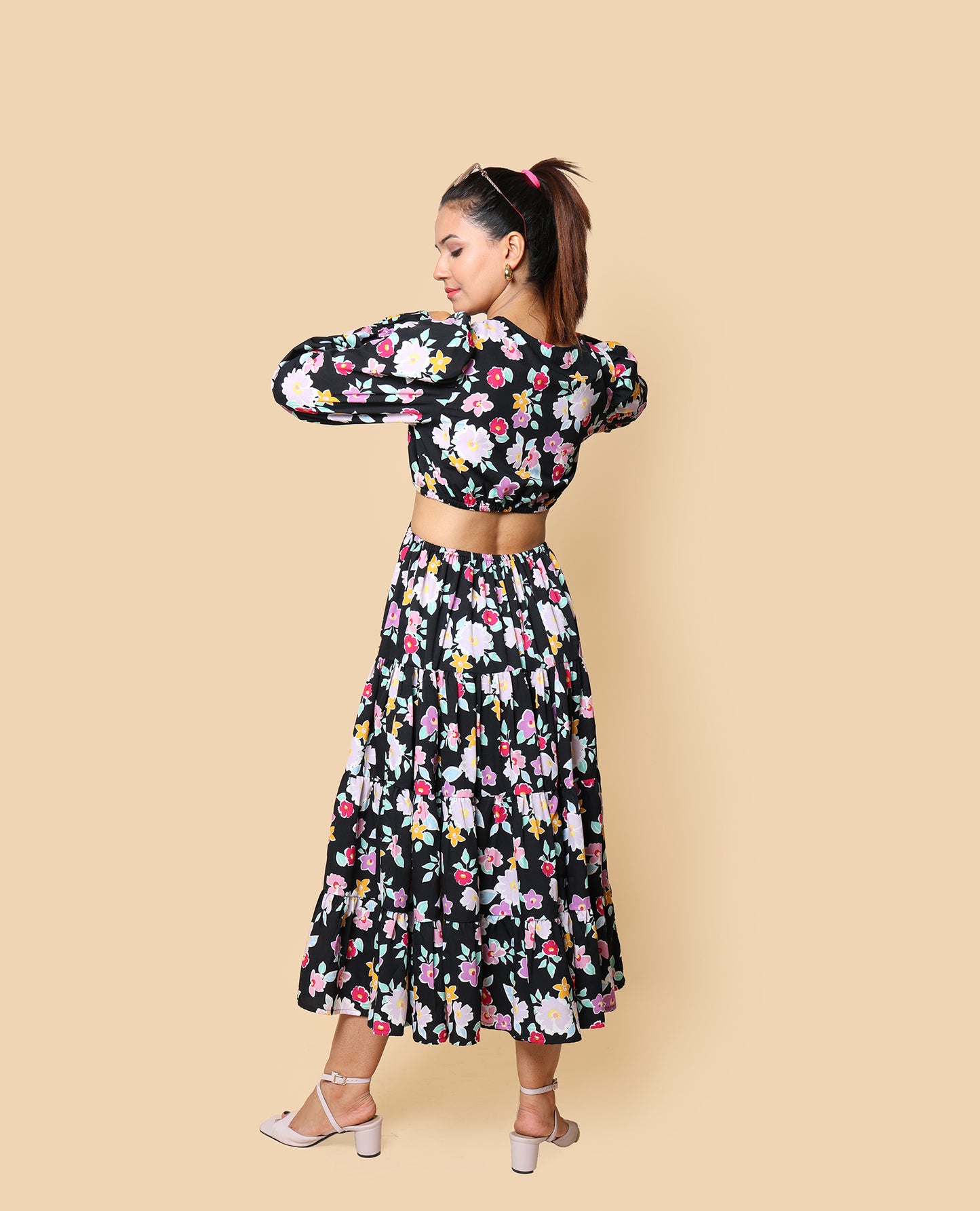 Kellpar Black Floral Maxi Dress