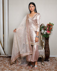 Kellpar Dazzling Rose Gold Shimmer Suit with Trousers