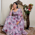 Kellpar Stunning Full Sleeve Floral Print Gown with Dupatta