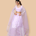 Kellpar  Purple Lehenga Set with Embroidery and Sequins