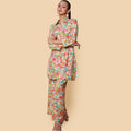 Kellpar Floral Collar Kurti with Trouser