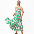 Kellpar Green floral Tiered Dress