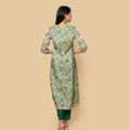 Kellpar  Green Floral Kali Kurti with Pant