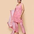 Kellpar  Sequins Embroidery pink Kurti Set