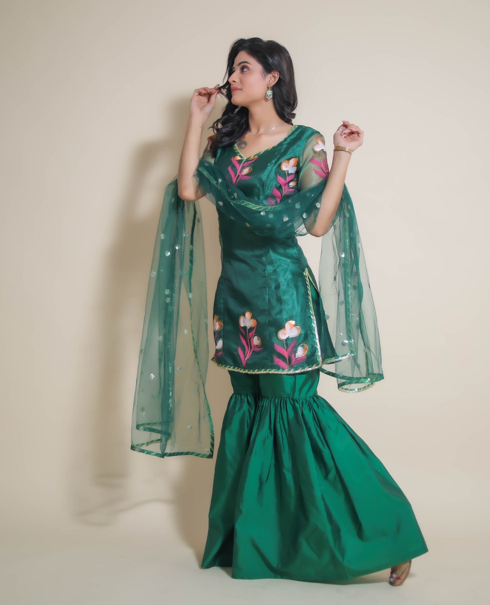 KELLPAR SHARARA SET WITH DUPATTA