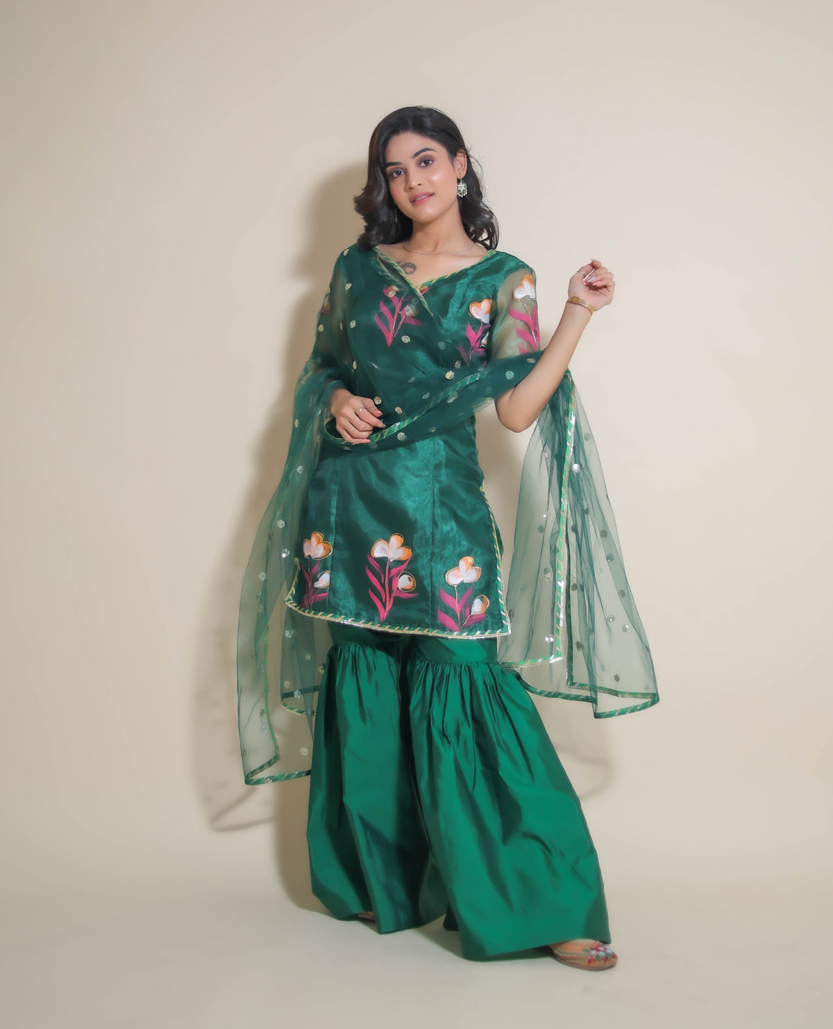 KELLPAR SHARARA SET WITH DUPATTA