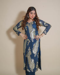 Kellpar Foil Print Long Kurti with Trouser