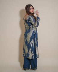 Kellpar Foil Print Long Kurti with Trouser