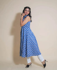 KELLPAR COTTON FLARED KURTI WITH PANT