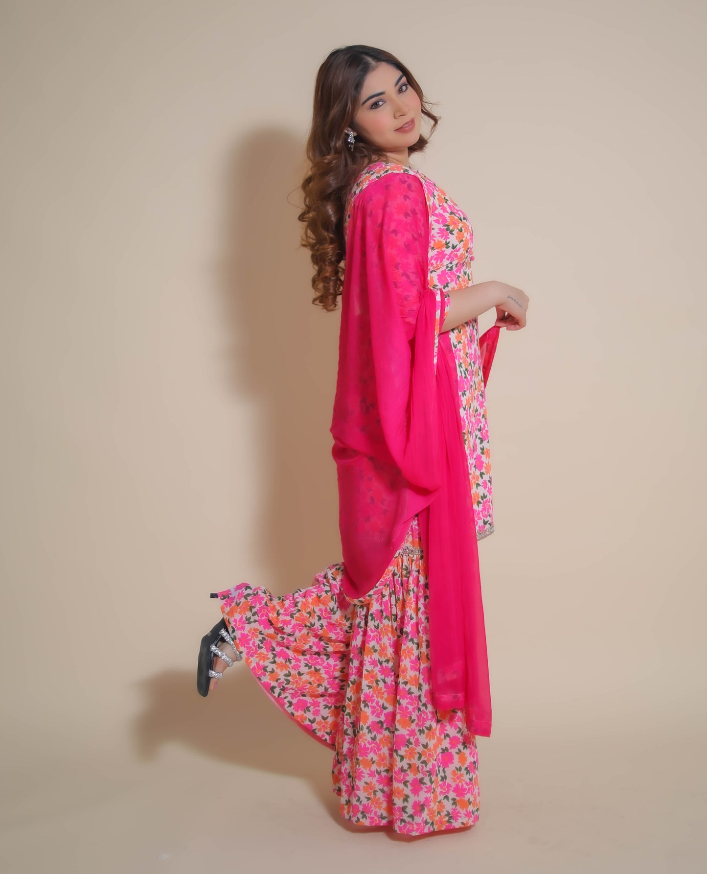 KELLPAR THREE PIECE SHARARA SET