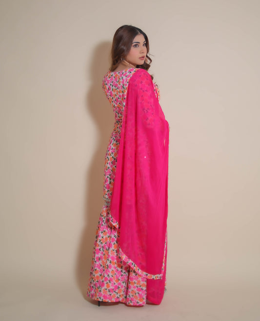 KELLPAR THREE PIECE SHARARA SET