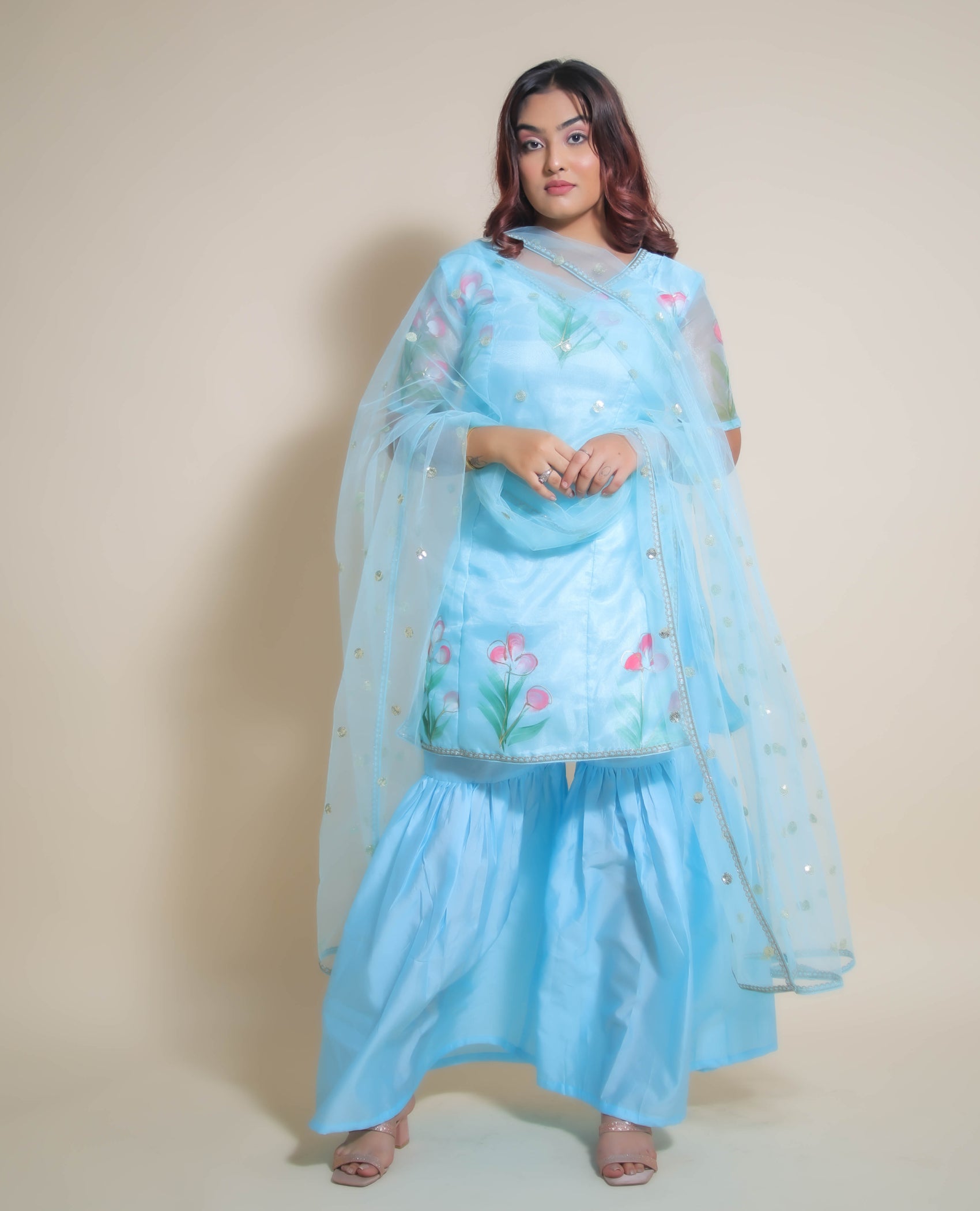 KELLPAR SHARARA SET WITH DUPATTA