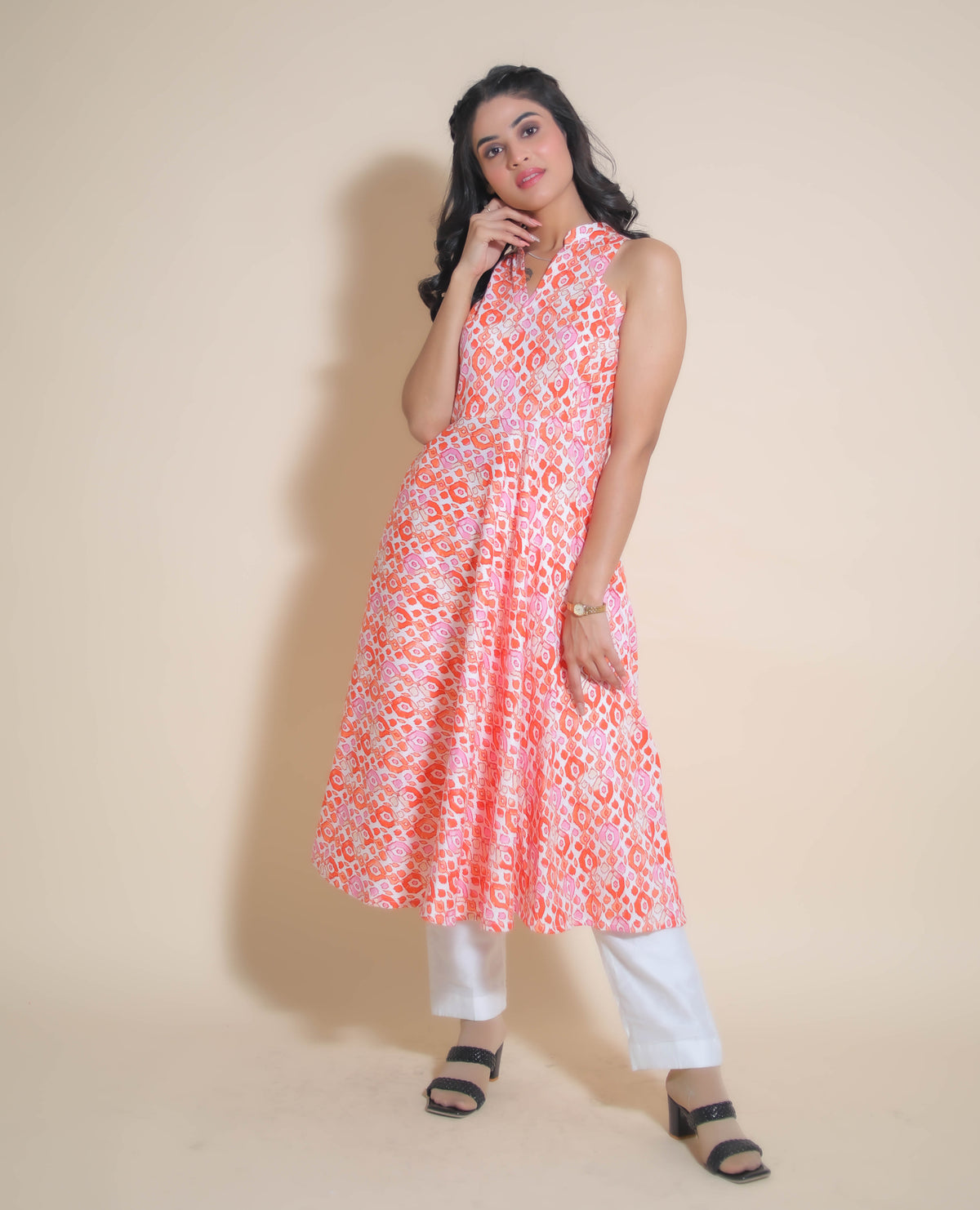 Kellpar Cotton Flared Kurti with Pant