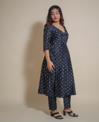 Kellpar  High Slit Bandhani Kurti Set