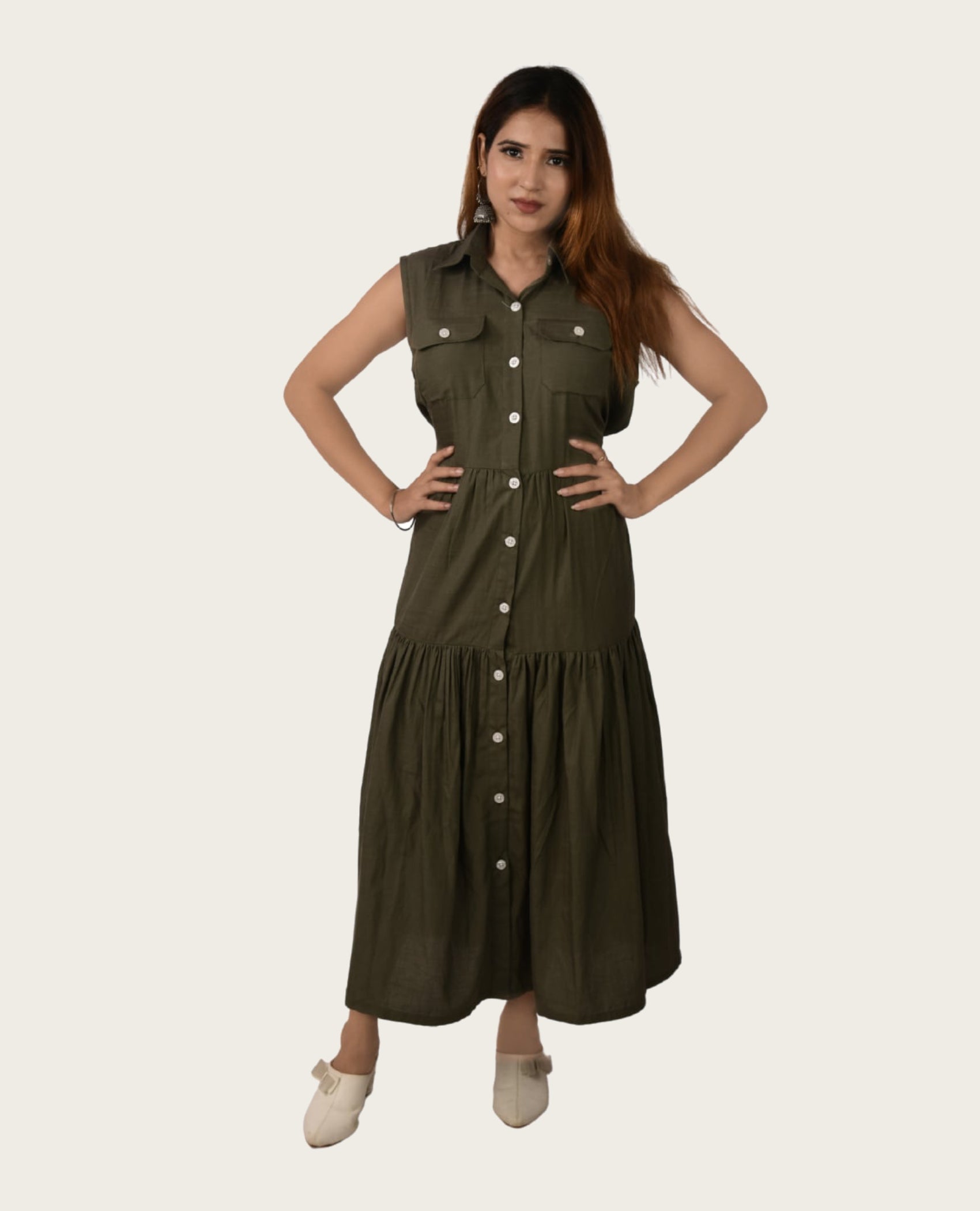 KELLPAR OLIVE GREEN DRESS