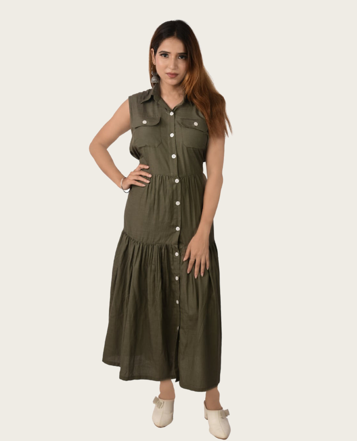 KELLPAR OLIVE GREEN DRESS