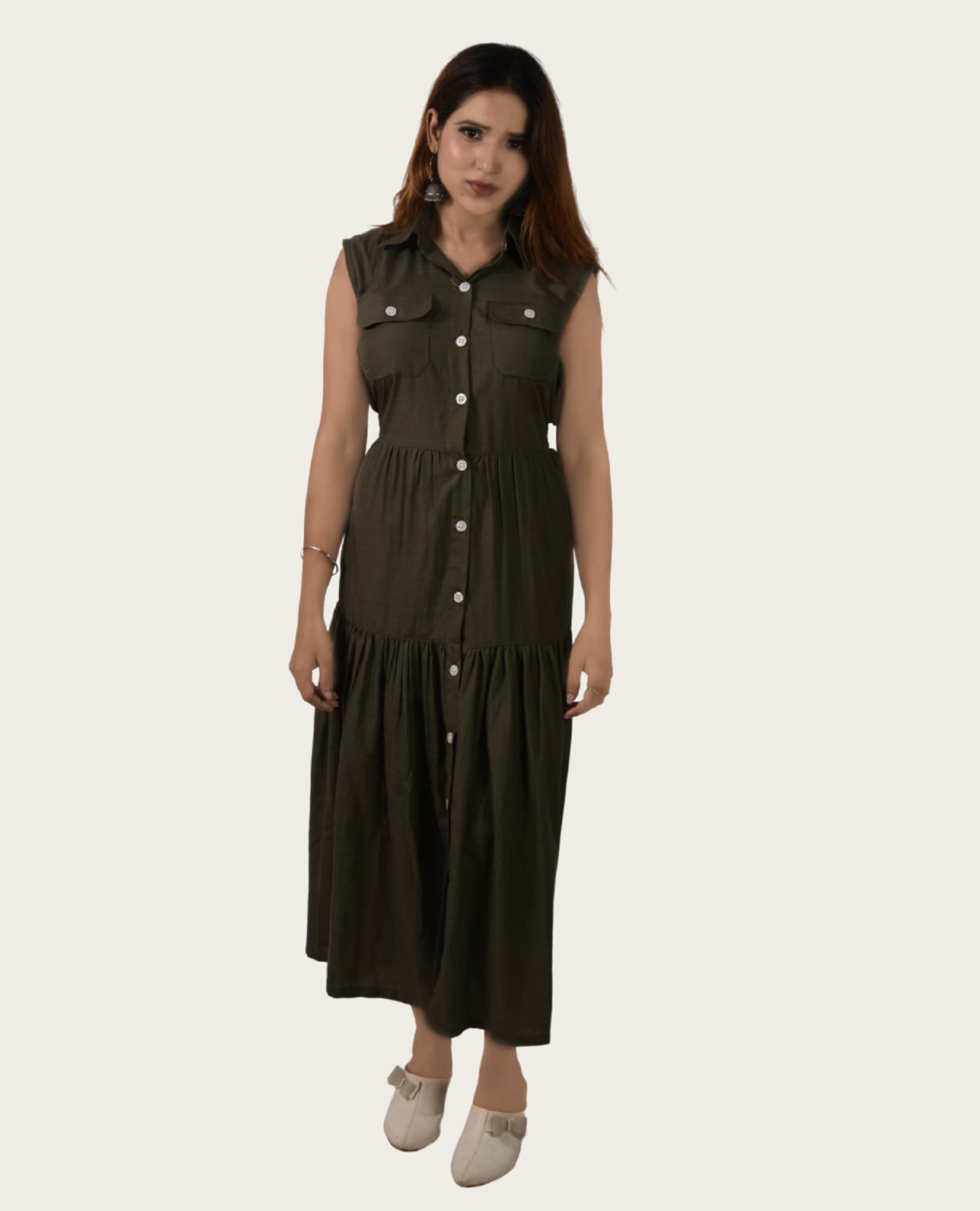 KELLPAR OLIVE GREEN DRESS