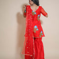 KELLPAR  Red Sharara Set with Dupatta