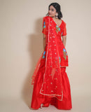 KELLPAR  Red Sharara Set with Dupatta