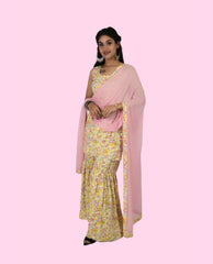 KELLPAR  THREE PIECE SHARARA SET