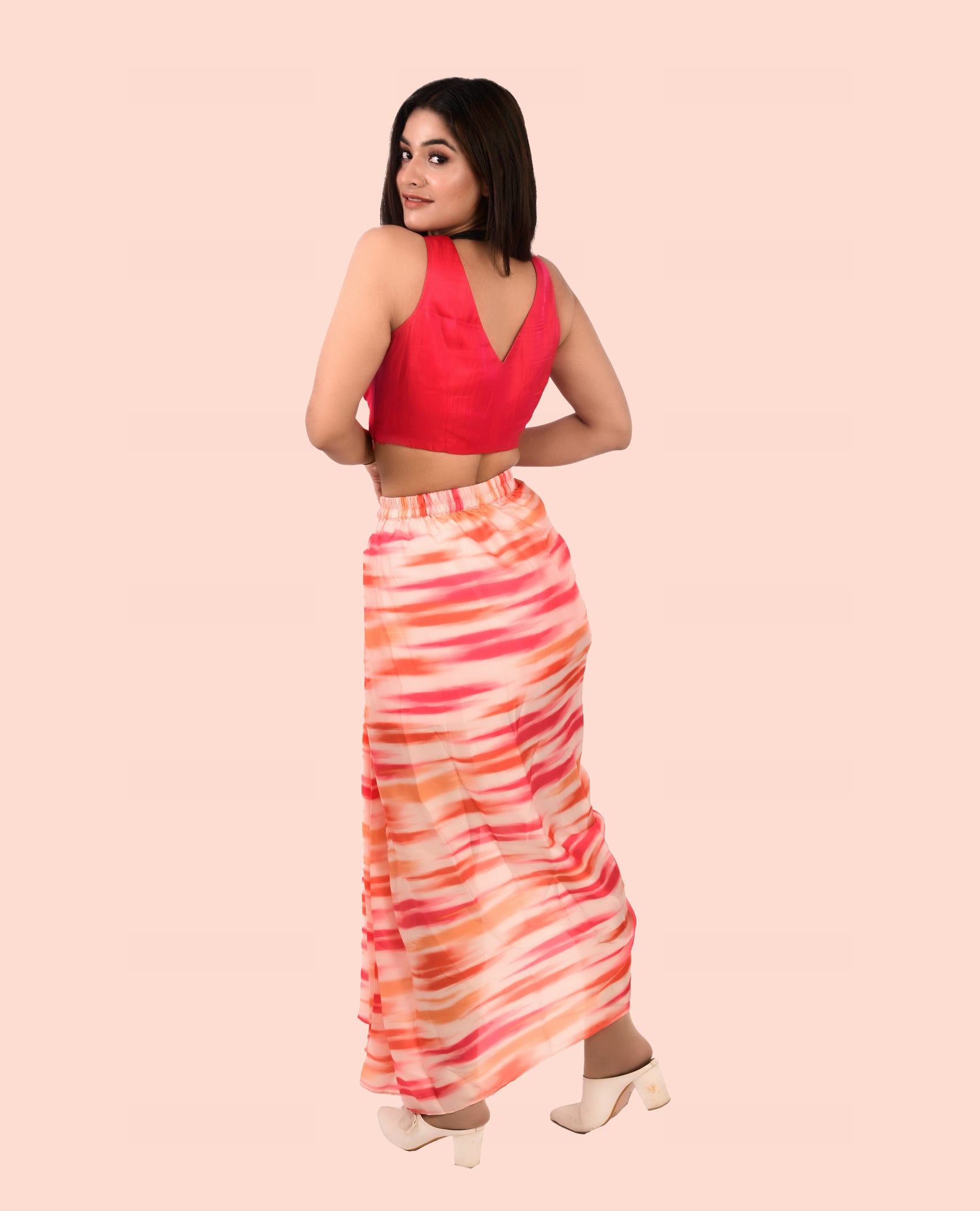 Kellpar Draped Skirt with Blouse