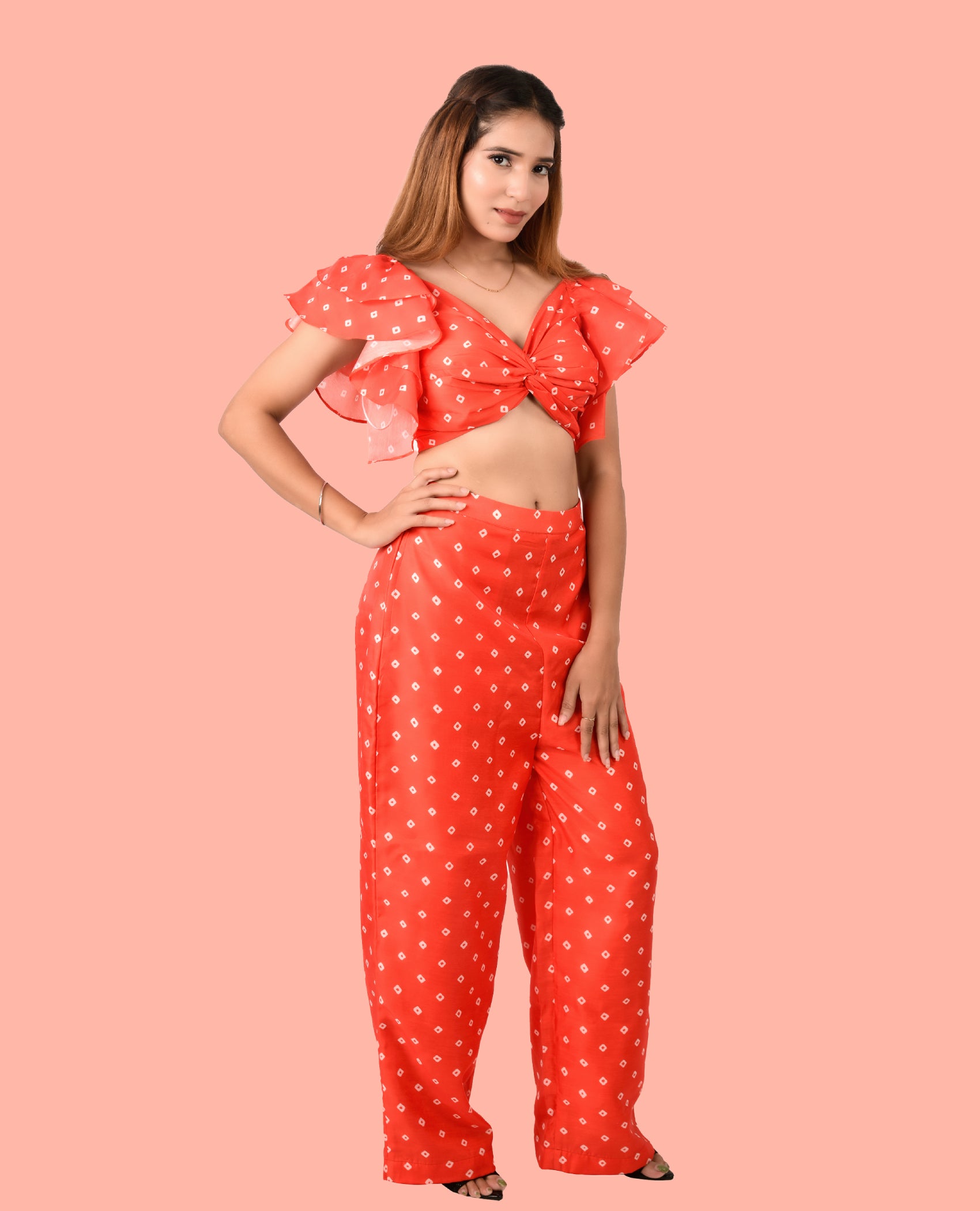 KELLPAR  Trouser with Frill Blouse