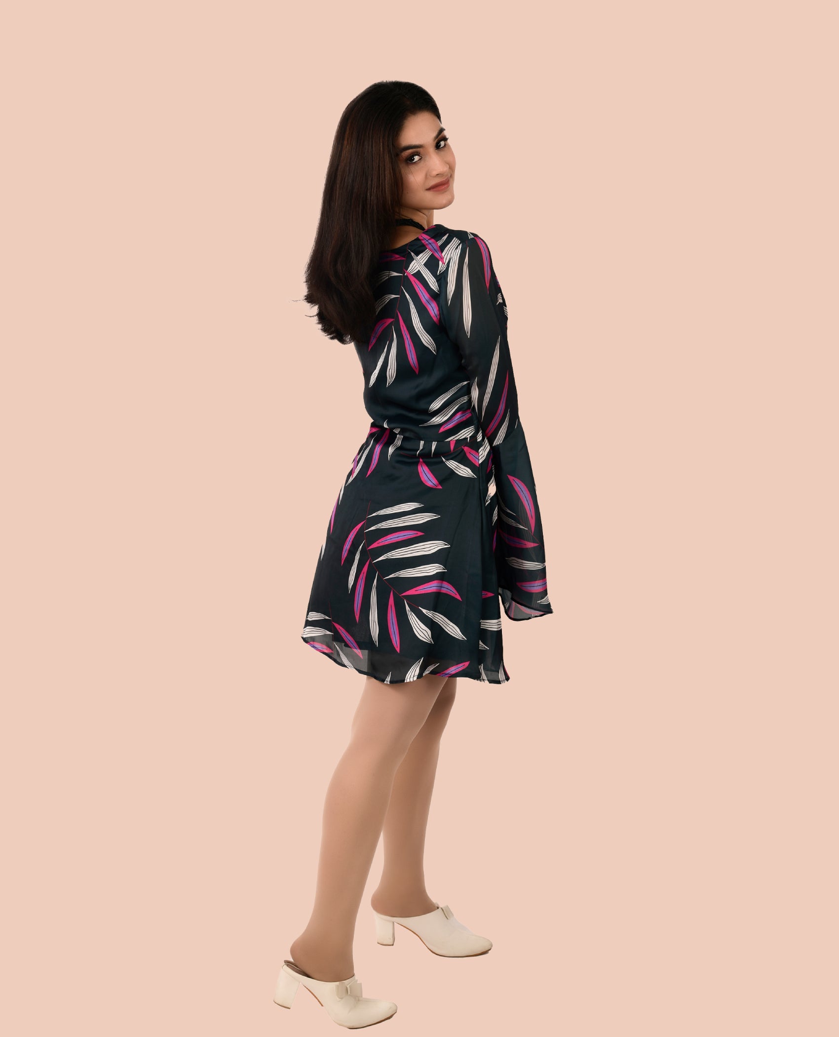 Kellpar  Bell Sleeve Short Dress