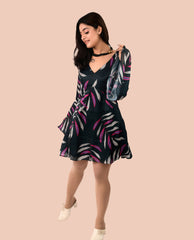 Kellpar  Bell Sleeve Short Dress