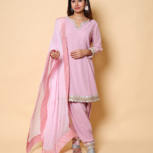 Kellpar pink Dew Salwaar