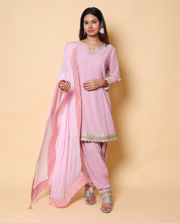Kellpar pink Dew Salwaar